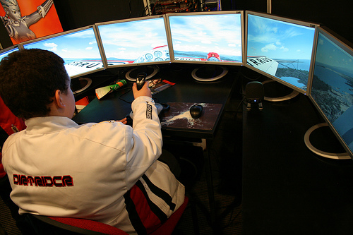 flight sim on many monitors